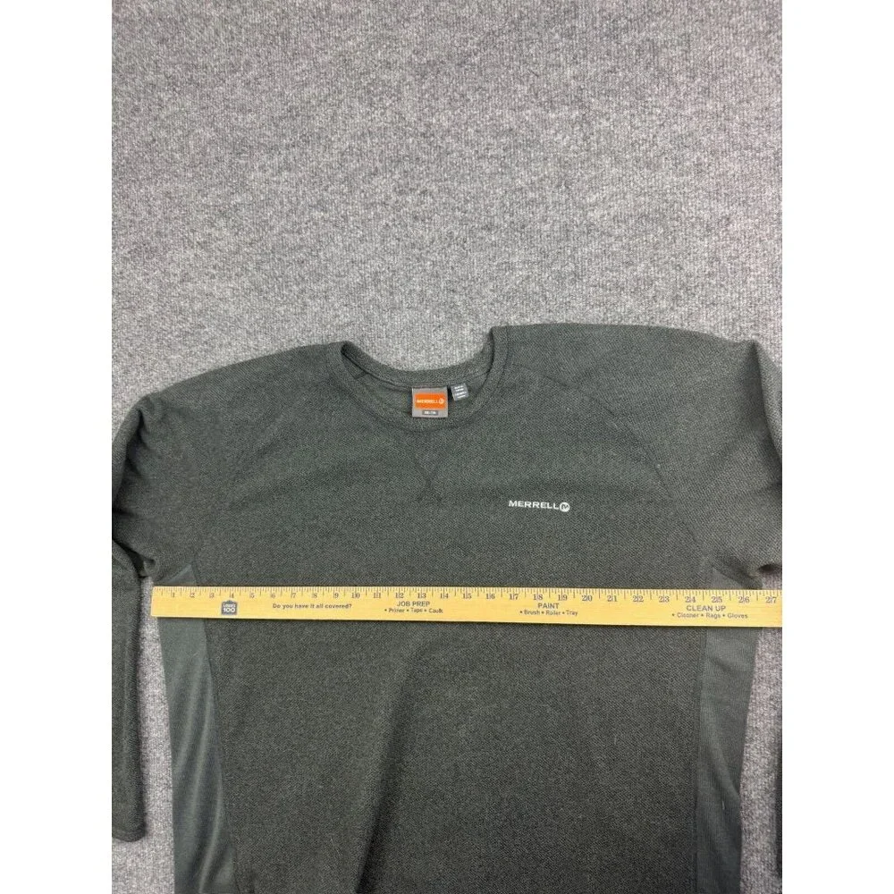 Merrell Sweater Men's XXL Gray Fleece Pullover Crew Neck Logo Outdoor Hiking‎